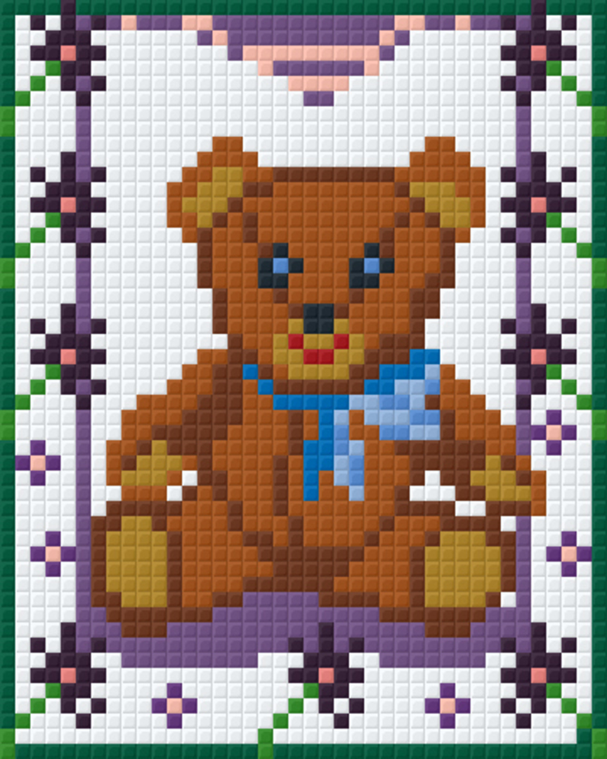 Teddy On Swing One [1] Baseplate PixelHobby Mini-mosaic Art Kit image 0